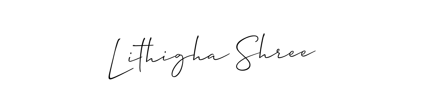 It looks lik you need a new signature style for name Lithigha Shree. Design unique handwritten (Allison_Script) signature with our free signature maker in just a few clicks. Lithigha Shree signature style 2 images and pictures png