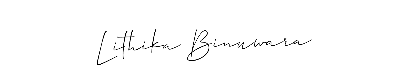 Also we have Lithika Binuwara name is the best signature style. Create professional handwritten signature collection using Allison_Script autograph style. Lithika Binuwara signature style 2 images and pictures png