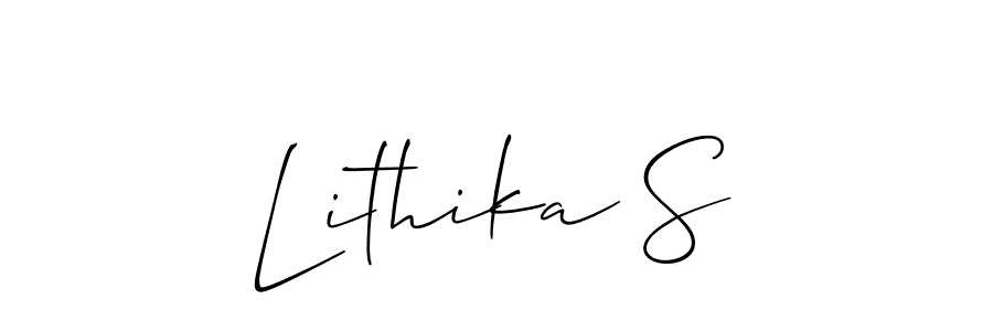 Use a signature maker to create a handwritten signature online. With this signature software, you can design (Allison_Script) your own signature for name Lithika S. Lithika S signature style 2 images and pictures png