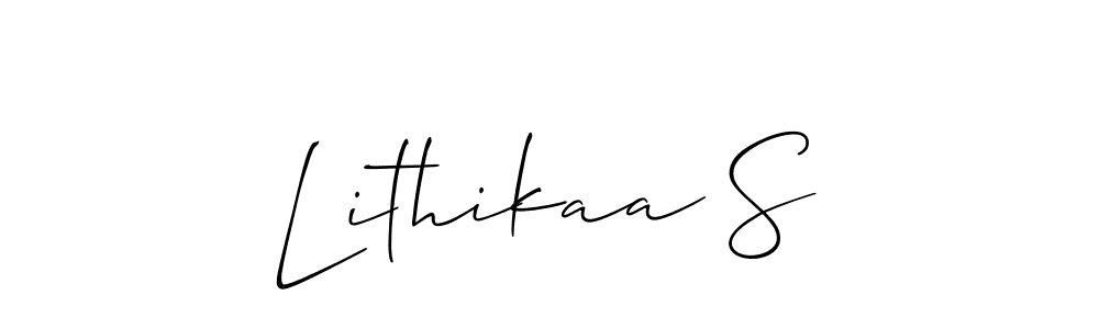 Make a short Lithikaa S signature style. Manage your documents anywhere anytime using Allison_Script. Create and add eSignatures, submit forms, share and send files easily. Lithikaa S signature style 2 images and pictures png