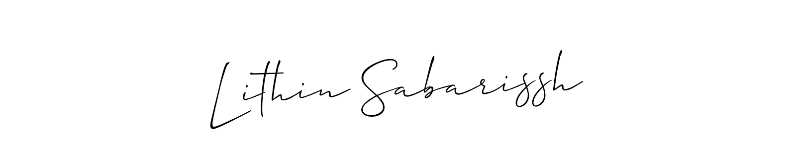 Make a short Lithin Sabarissh signature style. Manage your documents anywhere anytime using Allison_Script. Create and add eSignatures, submit forms, share and send files easily. Lithin Sabarissh signature style 2 images and pictures png