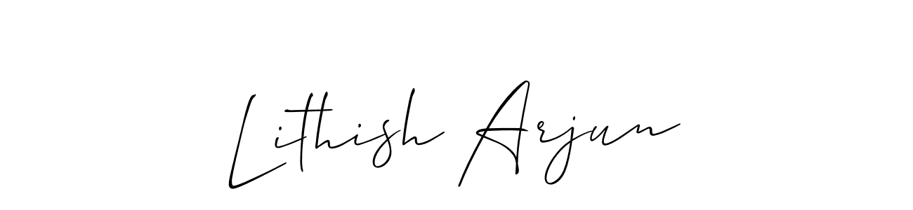 Also we have Lithish Arjun name is the best signature style. Create professional handwritten signature collection using Allison_Script autograph style. Lithish Arjun signature style 2 images and pictures png