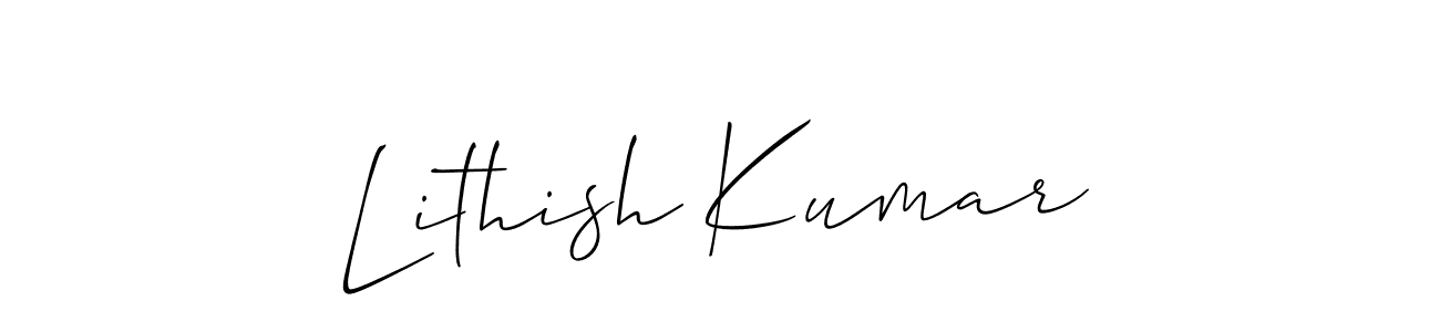 You should practise on your own different ways (Allison_Script) to write your name (Lithish Kumar) in signature. don't let someone else do it for you. Lithish Kumar signature style 2 images and pictures png
