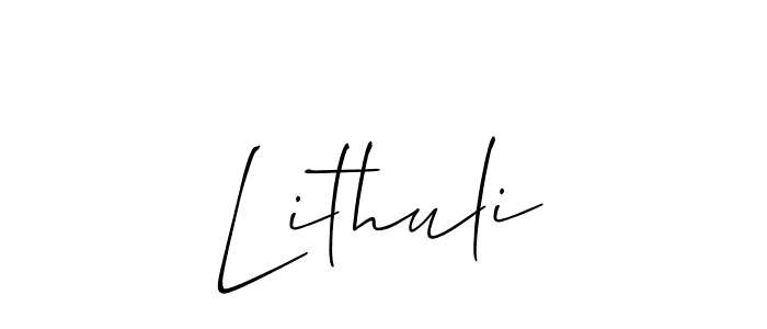 How to make Lithuli name signature. Use Allison_Script style for creating short signs online. This is the latest handwritten sign. Lithuli signature style 2 images and pictures png