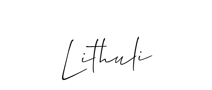 Make a beautiful signature design for name Lithuli. With this signature (Allison_Script) style, you can create a handwritten signature for free. Lithuli signature style 2 images and pictures png
