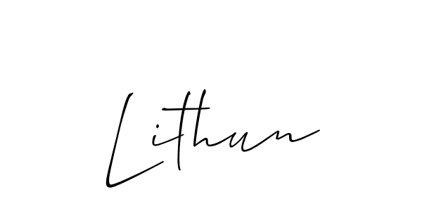 if you are searching for the best signature style for your name Lithun. so please give up your signature search. here we have designed multiple signature styles  using Allison_Script. Lithun signature style 2 images and pictures png