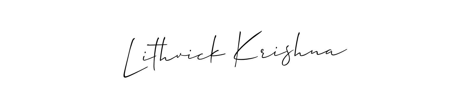 How to Draw Lithvick Krishna signature style? Allison_Script is a latest design signature styles for name Lithvick Krishna. Lithvick Krishna signature style 2 images and pictures png