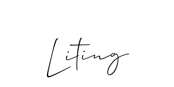 Similarly Allison_Script is the best handwritten signature design. Signature creator online .You can use it as an online autograph creator for name Liting. Liting signature style 2 images and pictures png