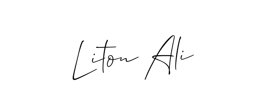 Use a signature maker to create a handwritten signature online. With this signature software, you can design (Allison_Script) your own signature for name Liton Ali. Liton Ali signature style 2 images and pictures png