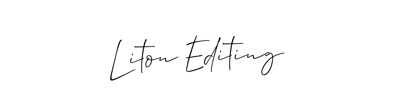 Create a beautiful signature design for name Liton Editing. With this signature (Allison_Script) fonts, you can make a handwritten signature for free. Liton Editing signature style 2 images and pictures png