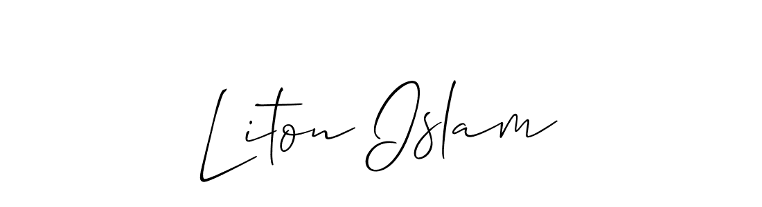 Design your own signature with our free online signature maker. With this signature software, you can create a handwritten (Allison_Script) signature for name Liton Islam. Liton Islam signature style 2 images and pictures png