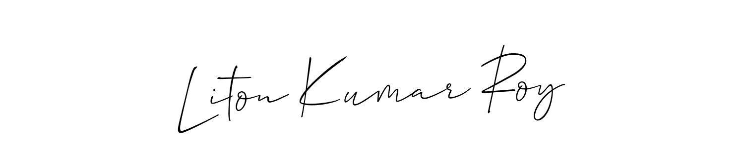 Create a beautiful signature design for name Liton Kumar Roy. With this signature (Allison_Script) fonts, you can make a handwritten signature for free. Liton Kumar Roy signature style 2 images and pictures png