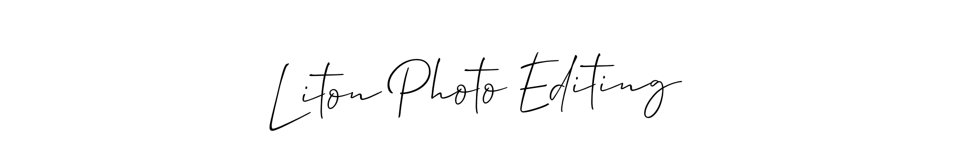 This is the best signature style for the Liton Photo Editing name. Also you like these signature font (Allison_Script). Mix name signature. Liton Photo Editing signature style 2 images and pictures png