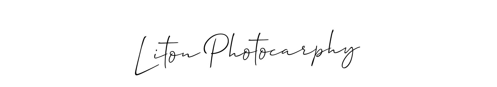 The best way (Allison_Script) to make a short signature is to pick only two or three words in your name. The name Liton Photocarphy include a total of six letters. For converting this name. Liton Photocarphy signature style 2 images and pictures png