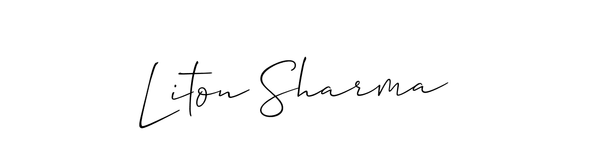 How to make Liton Sharma signature? Allison_Script is a professional autograph style. Create handwritten signature for Liton Sharma name. Liton Sharma signature style 2 images and pictures png