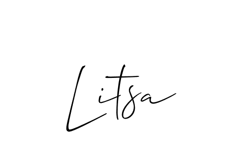 Use a signature maker to create a handwritten signature online. With this signature software, you can design (Allison_Script) your own signature for name Litsa. Litsa signature style 2 images and pictures png