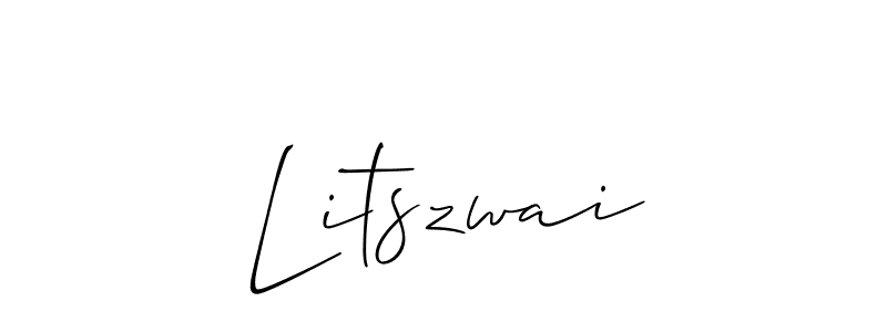 You should practise on your own different ways (Allison_Script) to write your name (Litszwai) in signature. don't let someone else do it for you. Litszwai signature style 2 images and pictures png