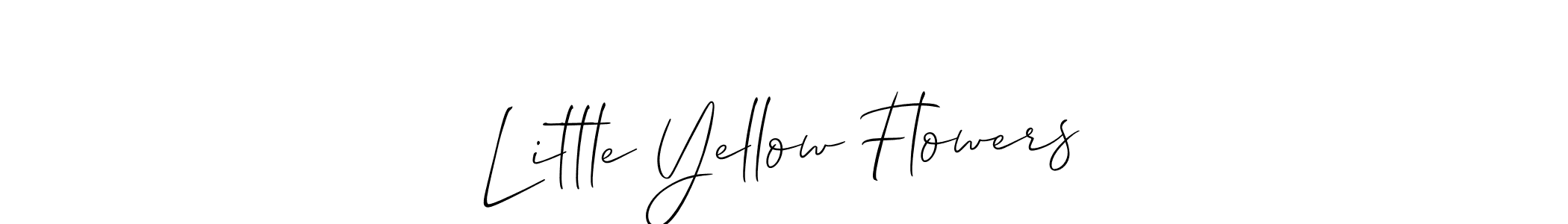 The best way (Allison_Script) to make a short signature is to pick only two or three words in your name. The name Little Yellow Flowers include a total of six letters. For converting this name. Little Yellow Flowers signature style 2 images and pictures png