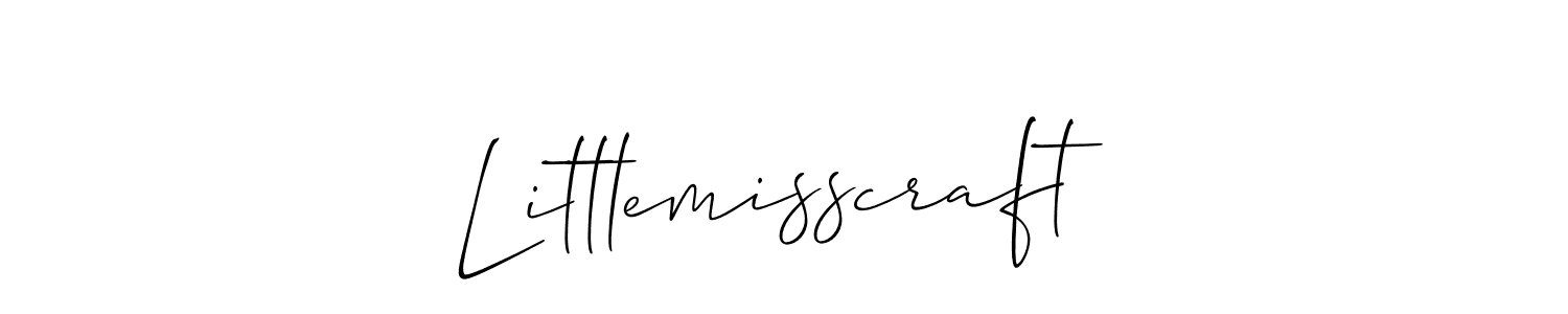 Littlemisscraft stylish signature style. Best Handwritten Sign (Allison_Script) for my name. Handwritten Signature Collection Ideas for my name Littlemisscraft. Littlemisscraft signature style 2 images and pictures png