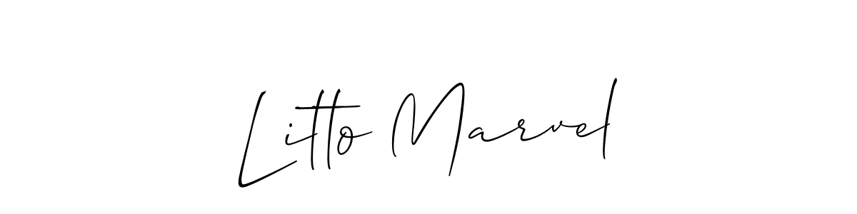 You should practise on your own different ways (Allison_Script) to write your name (Litto Marvel) in signature. don't let someone else do it for you. Litto Marvel signature style 2 images and pictures png