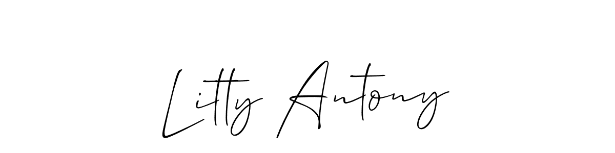 See photos of Litty Antony official signature by Spectra . Check more albums & portfolios. Read reviews & check more about Allison_Script font. Litty Antony signature style 2 images and pictures png