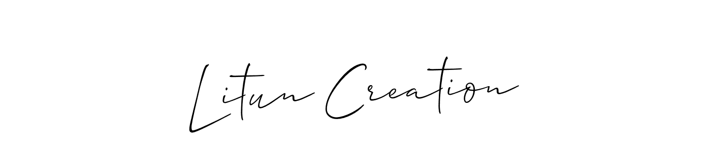 Check out images of Autograph of Litun Creation name. Actor Litun Creation Signature Style. Allison_Script is a professional sign style online. Litun Creation signature style 2 images and pictures png