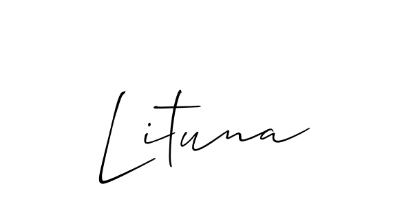 Make a beautiful signature design for name Lituna. With this signature (Allison_Script) style, you can create a handwritten signature for free. Lituna signature style 2 images and pictures png