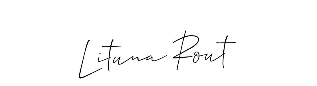 Use a signature maker to create a handwritten signature online. With this signature software, you can design (Allison_Script) your own signature for name Lituna Rout. Lituna Rout signature style 2 images and pictures png