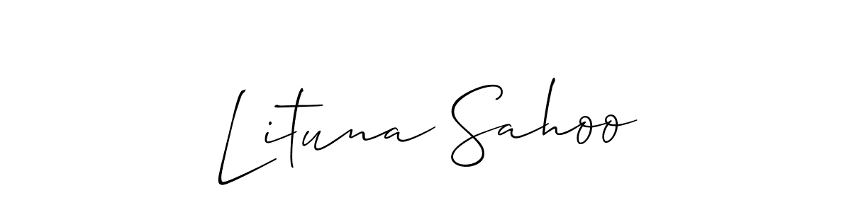 Also You can easily find your signature by using the search form. We will create Lituna Sahoo name handwritten signature images for you free of cost using Allison_Script sign style. Lituna Sahoo signature style 2 images and pictures png