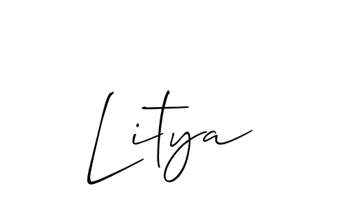 if you are searching for the best signature style for your name Litya. so please give up your signature search. here we have designed multiple signature styles  using Allison_Script. Litya signature style 2 images and pictures png