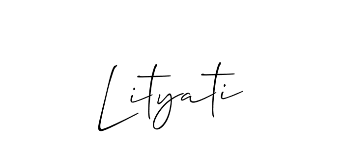 How to make Lityati signature? Allison_Script is a professional autograph style. Create handwritten signature for Lityati name. Lityati signature style 2 images and pictures png