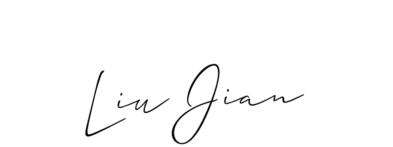 How to make Liu Jian signature? Allison_Script is a professional autograph style. Create handwritten signature for Liu Jian name. Liu Jian signature style 2 images and pictures png