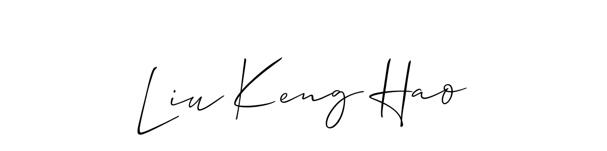 How to make Liu Keng Hao name signature. Use Allison_Script style for creating short signs online. This is the latest handwritten sign. Liu Keng Hao signature style 2 images and pictures png