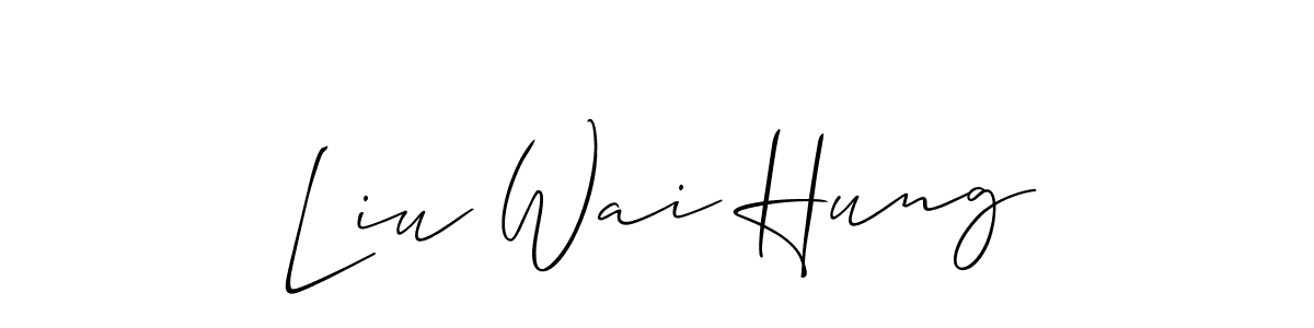 Design your own signature with our free online signature maker. With this signature software, you can create a handwritten (Allison_Script) signature for name Liu Wai Hung. Liu Wai Hung signature style 2 images and pictures png