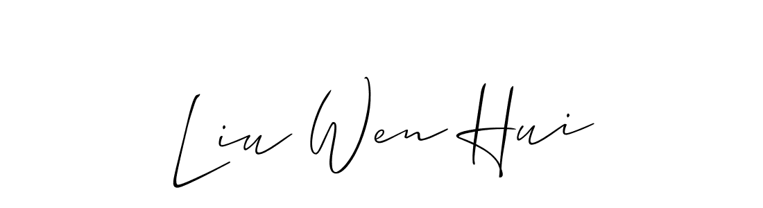 Use a signature maker to create a handwritten signature online. With this signature software, you can design (Allison_Script) your own signature for name Liu Wen Hui. Liu Wen Hui signature style 2 images and pictures png
