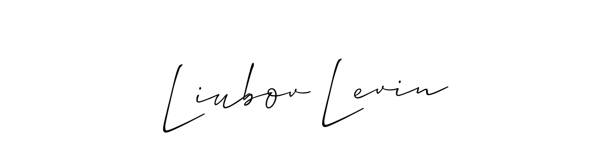 How to Draw Liubov Levin signature style? Allison_Script is a latest design signature styles for name Liubov Levin. Liubov Levin signature style 2 images and pictures png