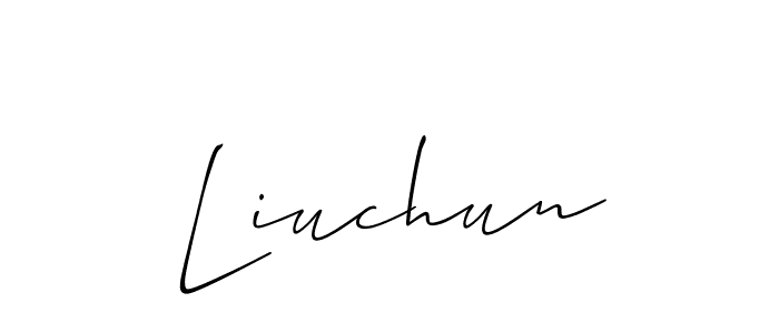 Liuchun stylish signature style. Best Handwritten Sign (Allison_Script) for my name. Handwritten Signature Collection Ideas for my name Liuchun. Liuchun signature style 2 images and pictures png