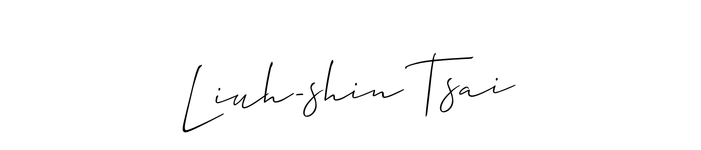 Also You can easily find your signature by using the search form. We will create Liuh-shin Tsai name handwritten signature images for you free of cost using Allison_Script sign style. Liuh-shin Tsai signature style 2 images and pictures png