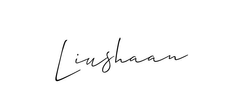 How to make Liushaan signature? Allison_Script is a professional autograph style. Create handwritten signature for Liushaan name. Liushaan signature style 2 images and pictures png