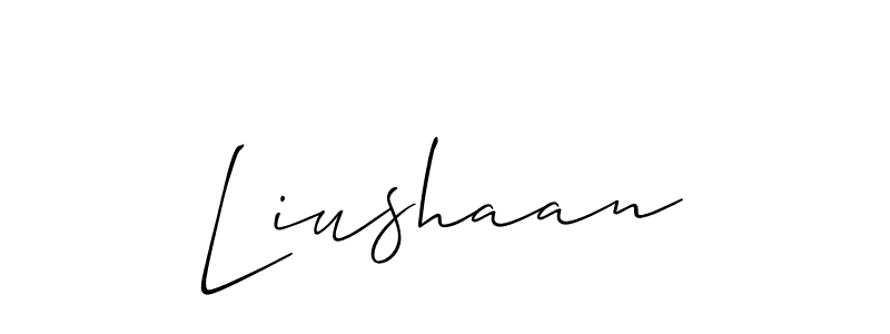 The best way (Allison_Script) to make a short signature is to pick only two or three words in your name. The name Liushaan include a total of six letters. For converting this name. Liushaan signature style 2 images and pictures png