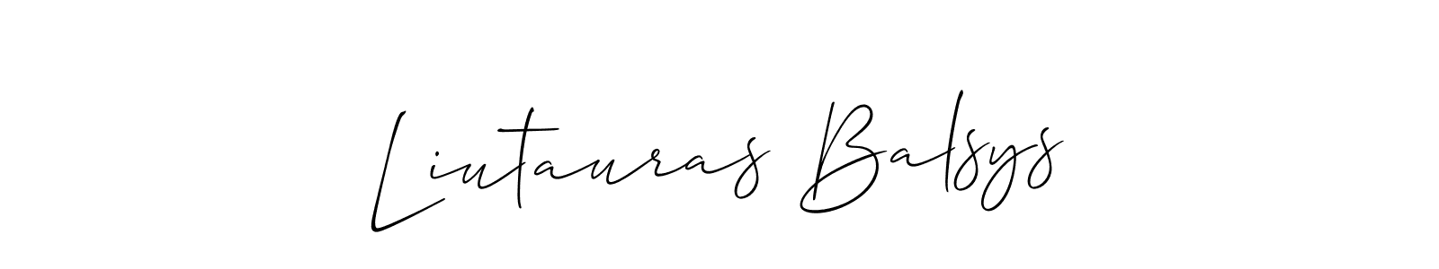 Make a beautiful signature design for name Liutauras Balsys. With this signature (Allison_Script) style, you can create a handwritten signature for free. Liutauras Balsys signature style 2 images and pictures png