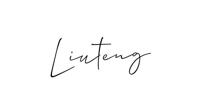 if you are searching for the best signature style for your name Liuteng. so please give up your signature search. here we have designed multiple signature styles  using Allison_Script. Liuteng signature style 2 images and pictures png