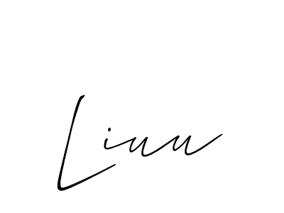 Allison_Script is a professional signature style that is perfect for those who want to add a touch of class to their signature. It is also a great choice for those who want to make their signature more unique. Get Liuu name to fancy signature for free. Liuu signature style 2 images and pictures png