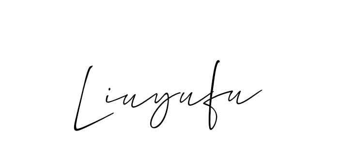 How to make Liuyufu name signature. Use Allison_Script style for creating short signs online. This is the latest handwritten sign. Liuyufu signature style 2 images and pictures png