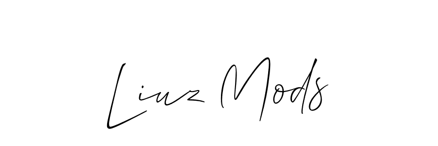 How to make Liuz Mods name signature. Use Allison_Script style for creating short signs online. This is the latest handwritten sign. Liuz Mods signature style 2 images and pictures png