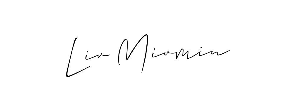 Liv Mivmin stylish signature style. Best Handwritten Sign (Allison_Script) for my name. Handwritten Signature Collection Ideas for my name Liv Mivmin. Liv Mivmin signature style 2 images and pictures png