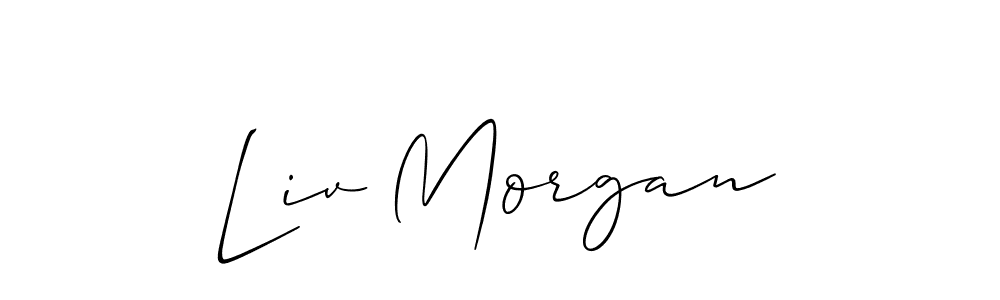 Allison_Script is a professional signature style that is perfect for those who want to add a touch of class to their signature. It is also a great choice for those who want to make their signature more unique. Get Liv Morgan name to fancy signature for free. Liv Morgan signature style 2 images and pictures png