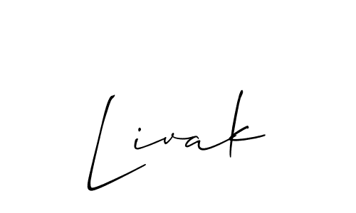Allison_Script is a professional signature style that is perfect for those who want to add a touch of class to their signature. It is also a great choice for those who want to make their signature more unique. Get Livak name to fancy signature for free. Livak signature style 2 images and pictures png
