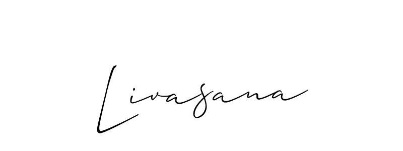 Allison_Script is a professional signature style that is perfect for those who want to add a touch of class to their signature. It is also a great choice for those who want to make their signature more unique. Get Livasana name to fancy signature for free. Livasana signature style 2 images and pictures png