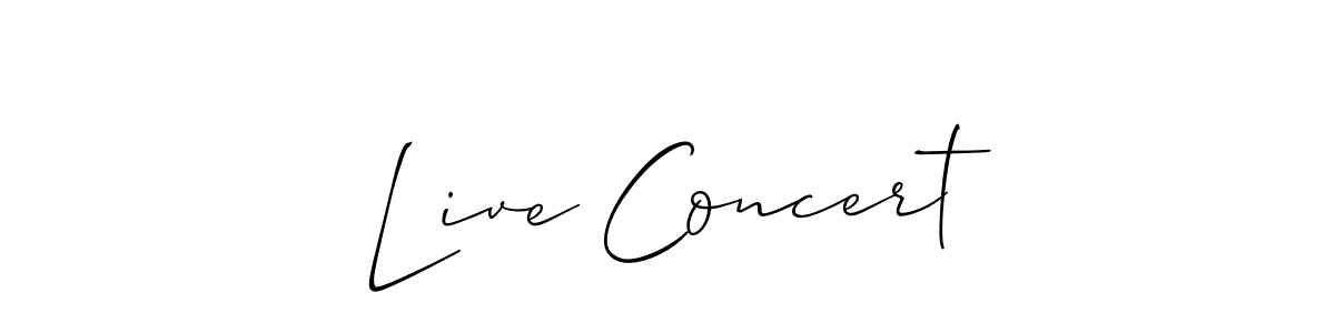 Allison_Script is a professional signature style that is perfect for those who want to add a touch of class to their signature. It is also a great choice for those who want to make their signature more unique. Get Live Concert name to fancy signature for free. Live Concert signature style 2 images and pictures png